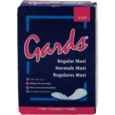 Gards® Maxi Pads #4, 250 Individually Boxed Napkins/Case - HOS4147