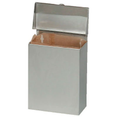 Hospeco Wall Mount Convertible Sanitary Napkin Receptacle 8" x 4" x 11", Stainless Steel - HOSND1E