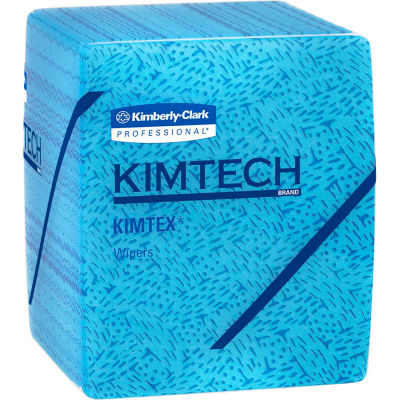 Kimtech Prep Kimtex 1/4 Fold Wipers 12-1/2" x 13, Blue 66 Wipes/Box 8/Case - KIM33560