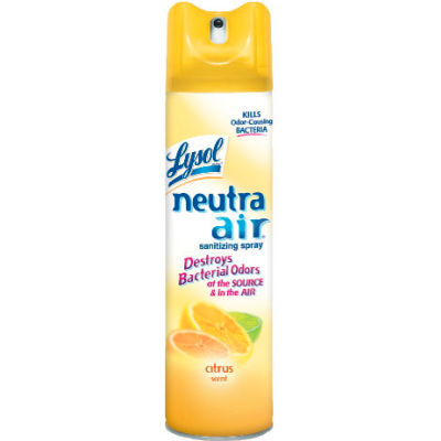 Lysol Neutra Air Sanitizing Spray Citrus Scent, 10 Oz. Aerosol 12/Case - RAC76940CT