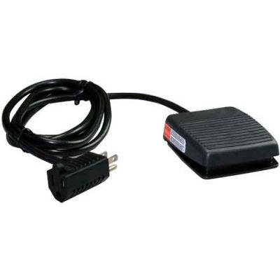 Linemaster 971-DC3J Aquiline Foot Switch W/8' Cord & 3 Prog Plug, Maintained, Dark Gray, Plastic