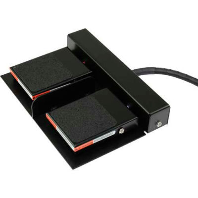 Linemaster Twin T-91-SC48 Treadlite II Twin Foot Switch W/Wiring Channel & 8' Cord, Momentary, Steel
