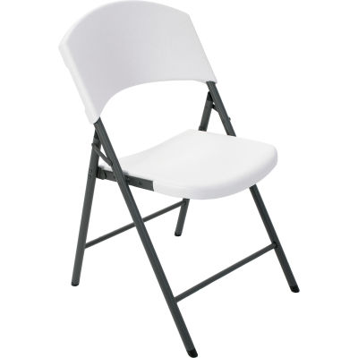 Lifetime® Durastyle Folding Chair, White Granite, Pack of 4