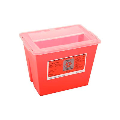 2-Gallon Multi-Purpose Sharps Container, 11-5/8"W x 7-3/4"D x 8-5/8"H, Red