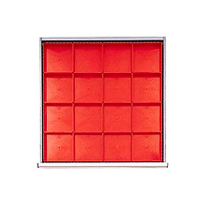 SC Drawer Layout, 16 Plastic Boxes 2" H
