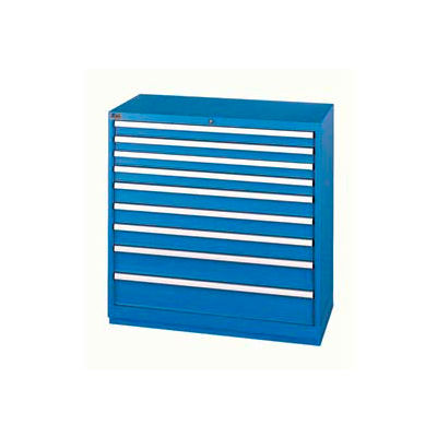 Lista® 9 Drawer Shallow Depth Cabinet - Bright Blue, Master Keyed