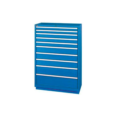 Lista® 10 Drawer Shallow Depth Cabinet - Bright Blue, No Lock
