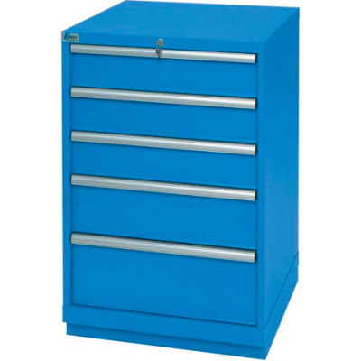 Lista® 5 Drawer Standard Width Cabinet - Bright Blue, Individual Lock