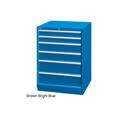 Lista 28-1/4"W Drawer Cabinet, 6 Drawer, 74 Compart - Bright Blue, Keyed Alike