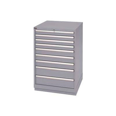 Lista® 9 Drawer Standard Width Cabinet - Light Gray, Keyed Alike