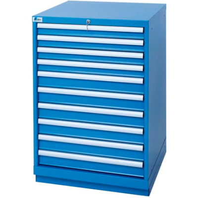 Lista® 10 Drawer Standard Width Cabinet - Bright Blue, Individual Lock
