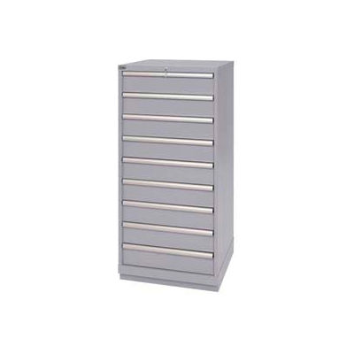 Lista® 9 Drawer Standard Width Cabinet 59-1/2" H - Light Gray, Keyed Alike