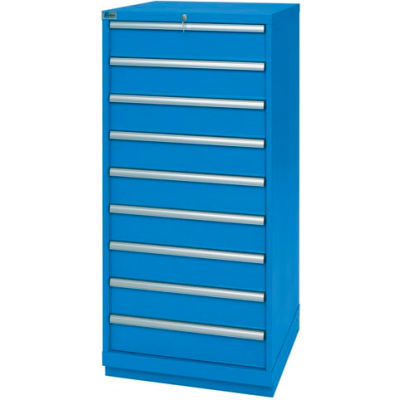 Lista® 9 Drawer Standard Width Cabinet - Bright Blue, Individual Lock