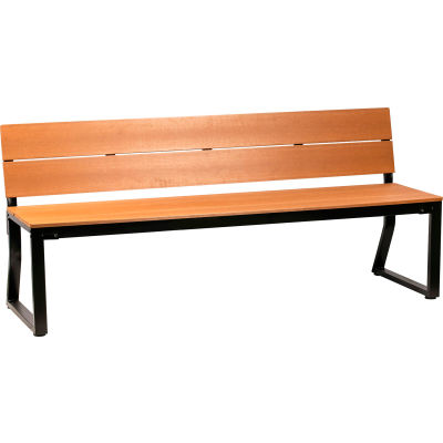 Lorell® Teak Outdoor Bench With Backrest