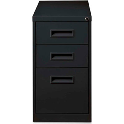 Lorell® Box/Box/File Mobile Pedestal File, 15"W x 19"D x 28"H, Black