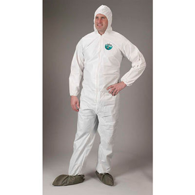 Lakeland CTL414 Micromax® NS Disposable Coverall 3X, White, Hood, Elastic Wrists/Boots, 25/Case