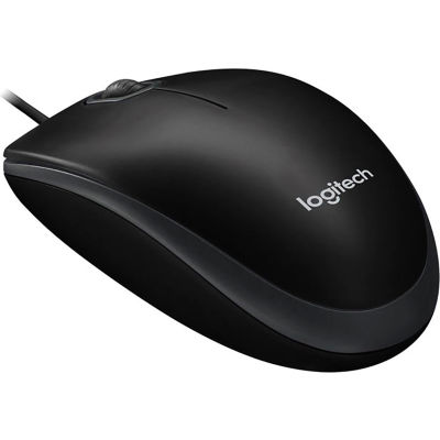 Logitech 910-001439 B100 Optical USB Mouse, Black