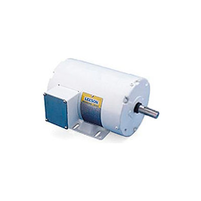 Leeson Motors Motor Washdown Motor-1.5/1HP, 208-230/460V, 1740/1440RPM, TEFC, RIGID, 84 Eff.