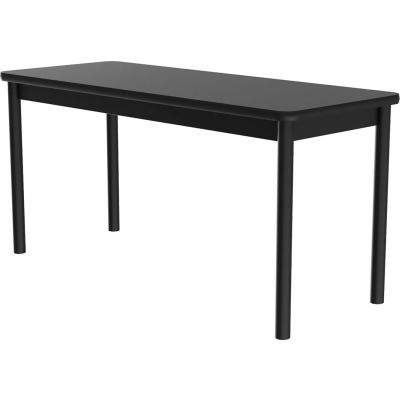 Correll Science Lab Table - Laminate Top - 24"W x 48"L x 36"H - Black Granite