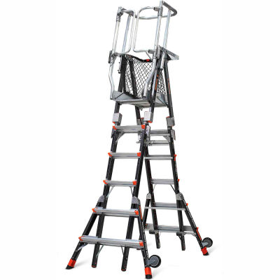 Little Giant Fiberglass Compact Safety Cage Ladder, 6-10' Type 1AA - 19506-815