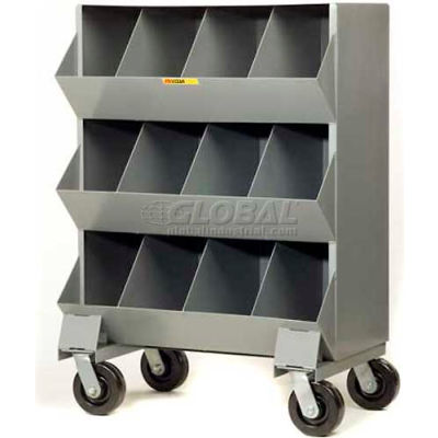 Little Giant® Heavy Duty Steel Mobile Storage Bins MS4-153, 12 Openings, 32"L x 20"W x 45-1/2"H