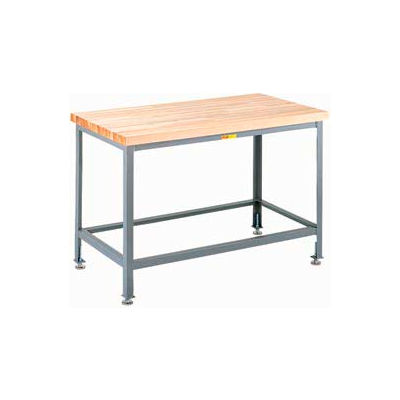 Little Giant® WTS-3048-LL 48"W x 30"D Butcher Block Top Table with Lower Shelf