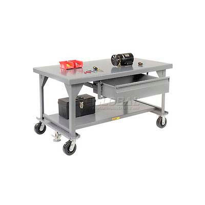 Little Giant® Heavy Duty 7 Gauge Mobile Workbench, 8" Casters & Floor Lock - 84"W x 42"D x 34"H