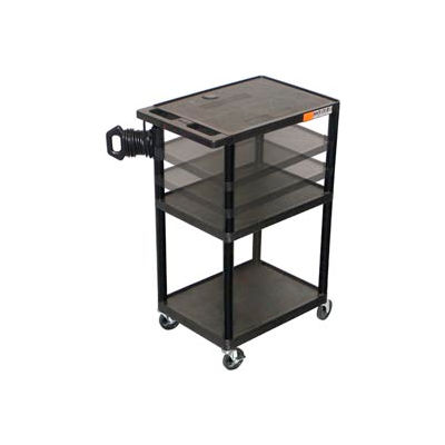 Adjustable Height A/V Cart - 32x24x27-54, Black
