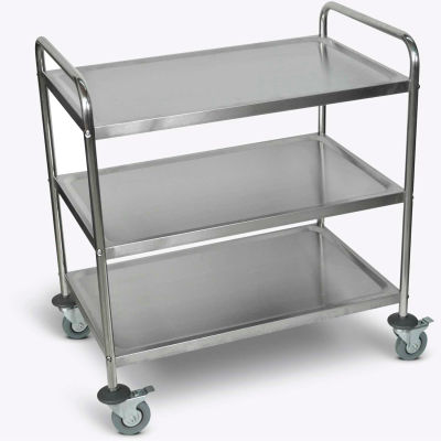 Luxor Stainless Steel Transport Cart, 200 lb. Capacity, 33-1/2"L x 21"W x 37"H