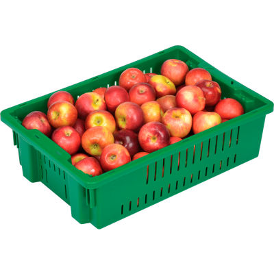 LEWISBins Stack-N-Nest Agricultural Container AF2013-6, 19-11/16"L x 13-1/8"W x 5-5/8"H, Green - Pkg Qty 10