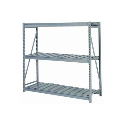 Bulk Storage Rack Starter, 3 Tier, Ribbed Decking, 60"W x 24"D x 60"H Gray
