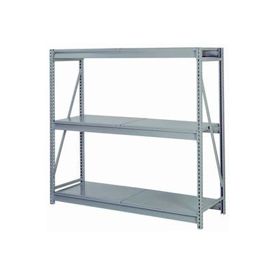 Bulk Storage Rack Starter, 3 Tier, Solid Decking, 60"W x 48"D x 72"H Gray