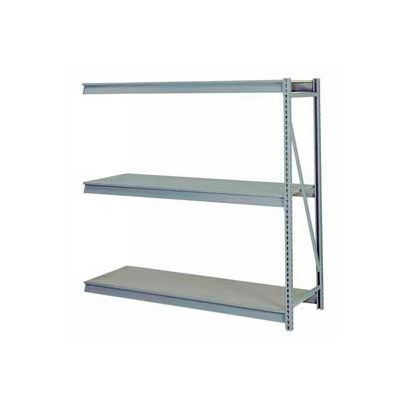 Bulk Storage Rack Add-On, 3 Tier, Solid Decking, 72"W x 24"D x 72"H Gray
