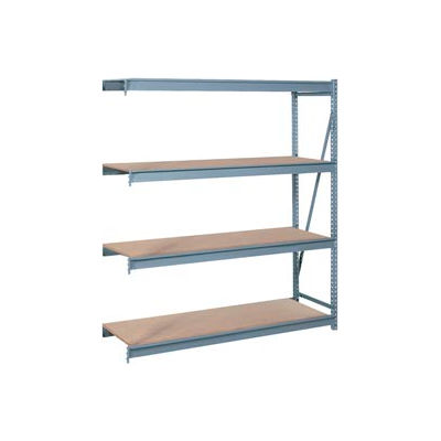Bulk Storage Rack Add-On, 4 Tier, Particle Board, 72"W x 24"D x 96"H Gray