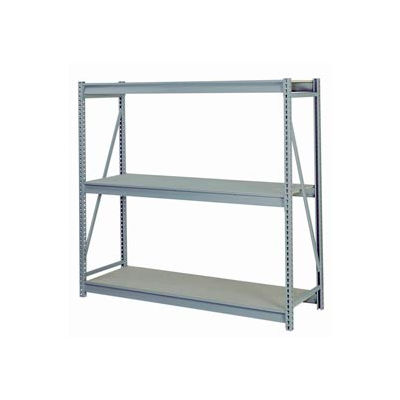 Bulk Storage Rack Starter, 3 Tier Particle Board, 96"W x 24"D x 72"H Gray