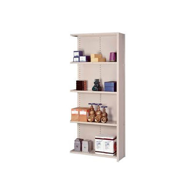 Lyon Steel Shelving 18 Gauge 36"W x 18"D x 84"H Closed Style 5 Shelves Gy Add-On