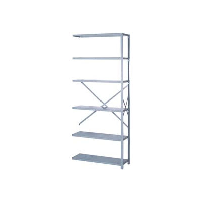 Lyon Steel Shelving 22 Gauge 36"W x 18"D x 84"H Open Style 6 Shelves Gy Add-On