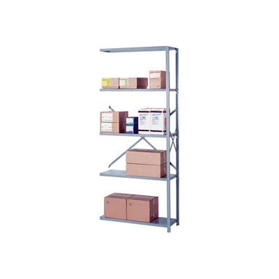 Lyon Steel Shelving 20 Gauge 42"W x 24"D x 84"H Open Style 5 Shelves Gy Add-On