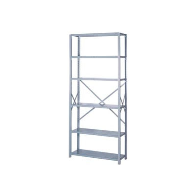 Lyon Steel Shelving 20 Gauge 42"W x 24"D x 84"H Open Style 6 Shelves Gy Starter