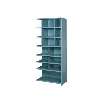 Lyon Shelving Add-On DD8060H - 16 Compartment 8 Heavy-Duty Shelves, 36"Wx12"Dx84"H Gray