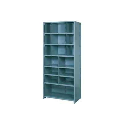 Lyon Shelving Starter DD8062SH - 16 Compartment 8 Heavy-Duty Shelves, 36"Wx24"Dx84"H Gray