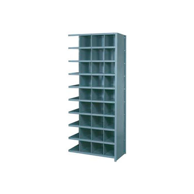 Lyon Shelving Add-On DD8100H - 36 Compartment 10 Heavy-Duty Shelves, 36"Wx12"Dx84"H Gray