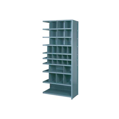 Lyon Shelving Add-On DD8122H - 38 Compartment 10 Heavy-Duty Shelves, 36"Wx24"Dx84"H Gray