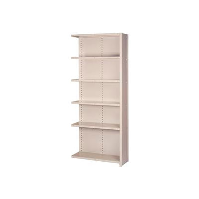 Lyon Steel Shelving 18 Gauge 36"W x 18"D x 84"H Closed Style 6 Shelves Gy Add-On