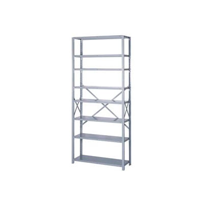 Lyon Steel Shelving 18 Gauge 48"W x 12"D x 84"H Open Style 8 Shelves Gy Starter