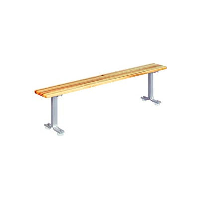 Lyon Locker Bench Hardwood Top w/Aluminum Pedestals NF5783 - 36"W x 9-1/2"D x 18"H
