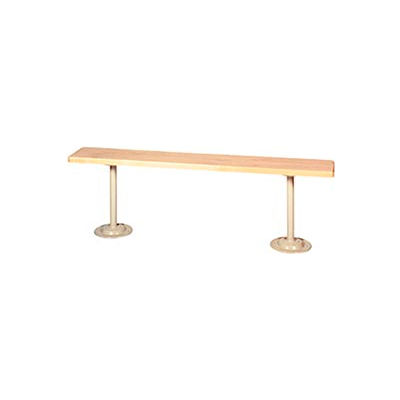 Lyon Locker Bench Hardwood Top w/Standard Putty Pedestals PP5812 - 108"W x 9-1/2"D x 18"H