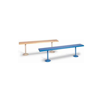 Lyon Locker Bench Plastic Laminate Top w/Steel Putty Pedestals PP5815 - 72"W x 12"D x 18"H