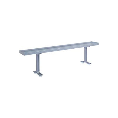 Lyon Locker Bench Aluminum Top & Pedestals NF5824 - 72"W x 9-1/2"D x 17-1/8"H