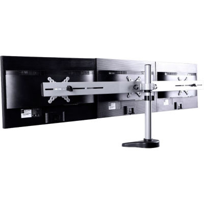 Fleximounts® M15 Triple Arm Desk Monitor Mount For 10"-27" Monitors, Silver